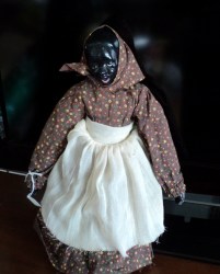 11'' DARK BROWN CLOTH CHARACTER MAMA DOLL, BROWN CALICO 1285